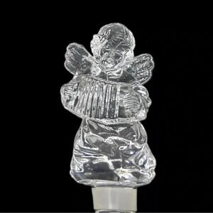 MIKASA Cherub Song Clear Lead Crystal Angel‎ 5.5" Wine Bottle Stopper NIB